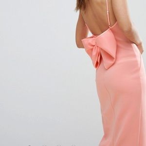 ASOS Pink bodycon dress with bow detail